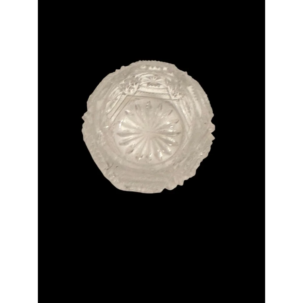 Antique UV Reactive Glass Salt Cellars EAPG Medallion Pattern Strong Glow 1.75”